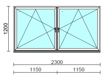 TO Bny-Bny ablak.  230x120 cm (Rendelhető méretek: szélesség 225-234 cm, magasság 115-124 cm.)  New Balance 85 profilból