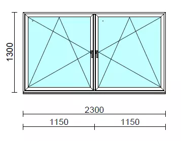 TO Bny-Bny ablak.  230x130 cm (Rendelhető méretek: szélesség 225-234 cm, magasság 125-134 cm.)   Green 76 profilból