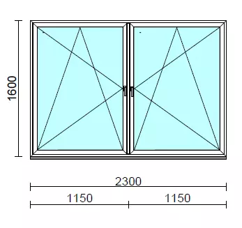 TO Bny-Bny ablak.  230x160 cm (Rendelhető méretek: szélesség 225-234 cm, magasság 155-164 cm.) Deluxe A85 profilból