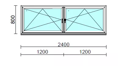 TO Bny-Bny ablak.  240x 80 cm (Rendelhető méretek: szélesség 235-240 cm, magasság 80-84 cm.)   Green 76 profilból
