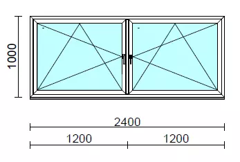 TO Bny-Bny ablak.  240x100 cm (Rendelhető méretek: szélesség 235-240 cm, magasság 95-104 cm.)   Green 76 profilból