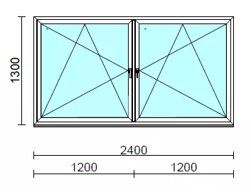 TO Bny-Bny ablak.  240x130 cm (Rendelhető méretek: szélesség 235-240 cm, magasság 125-134 cm.)   Green 76 profilból