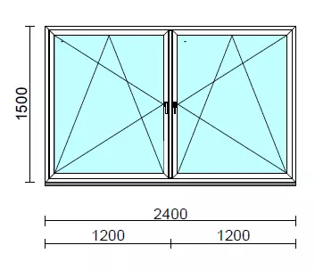 TO Bny-Bny ablak.  240x150 cm (Rendelhető méretek: szélesség 235-240 cm, magasság 145-154 cm.) Deluxe A85 profilból