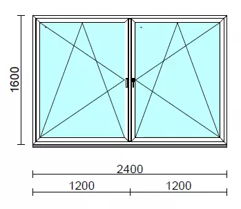 TO Bny-Bny ablak.  240x160 cm (Rendelhető méretek: szélesség 235-240 cm, magasság 155-164 cm.) Deluxe A85 profilból
