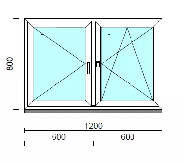 TO Ny-Bny ablak.  120x 80 cm (Rendelhető méretek: szélesség 120-124 cm, magasság 80-84 cm.)  New Balance 85 profilból
