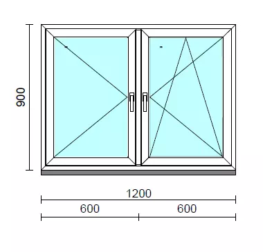 TO Ny-Bny ablak.  120x 90 cm (Rendelhető méretek: szélesség 120-124 cm, magasság 85-94 cm.) Deluxe A85 profilból