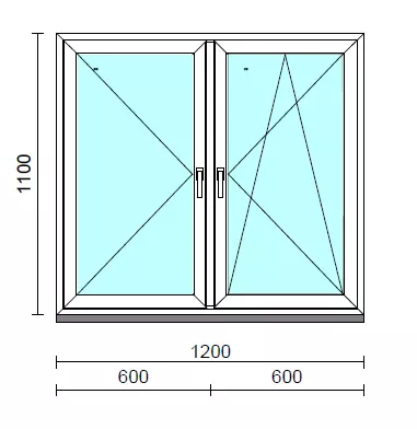 TO Ny-Bny ablak.  120x110 cm (Rendelhető méretek: szélesség 120-124 cm, magasság 105-114 cm.) Deluxe A85 profilból
