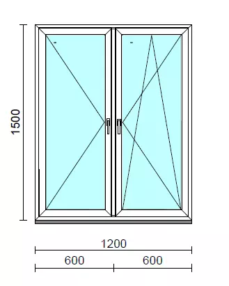 TO Ny-Bny ablak.  120x150 cm (Rendelhető méretek: szélesség 120-124 cm, magasság 145-154 cm.) Deluxe A85 profilból