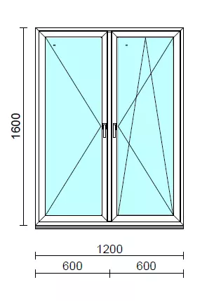 TO Ny-Bny ablak.  120x160 cm (Rendelhető méretek: szélesség 120-124 cm, magasság 155-164 cm.) Deluxe A85 profilból