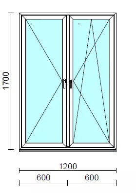 TO Ny-Bny ablak.  120x170 cm (Rendelhető méretek: szélesség 120-124 cm, magasság 165-174 cm.)  New Balance 85 profilból