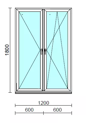 TO Ny-Bny ablak.  120x180 cm (Rendelhető méretek: szélesség 120-124 cm, magasság 175-184 cm.) Deluxe A85 profilból