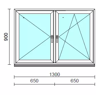 TO Ny-Bny ablak.  130x 90 cm (Rendelhető méretek: szélesség 125-134 cm, magasság 85-94 cm.) Deluxe A85 profilból