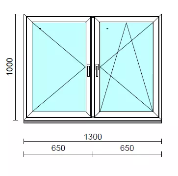 TO Ny-Bny ablak.  130x100 cm (Rendelhető méretek: szélesség 125-134 cm, magasság 95-104 cm.) Deluxe A85 profilból