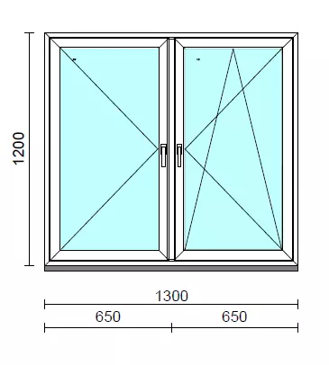 TO Ny-Bny ablak.  130x120 cm (Rendelhető méretek: szélesség 125-134 cm, magasság 115-124 cm.) Deluxe A85 profilból