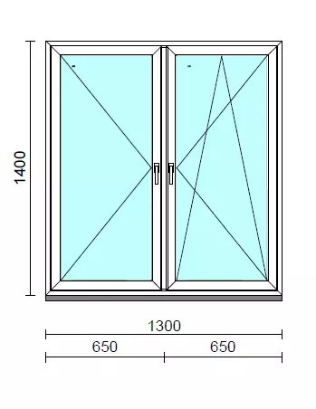 TO Ny-Bny ablak.  130x140 cm (Rendelhető méretek: szélesség 125-134 cm, magasság 135-144 cm.) Deluxe A85 profilból