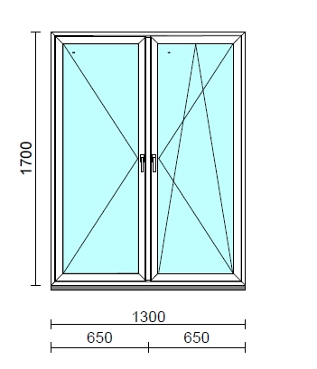 TO Ny-Bny ablak.  130x170 cm (Rendelhető méretek: szélesség 125-134 cm, magasság 165-174 cm.) Deluxe A85 profilból