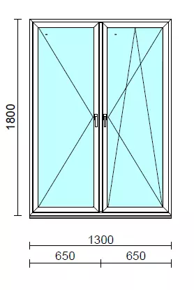TO Ny-Bny ablak.  130x180 cm (Rendelhető méretek: szélesség 125-134 cm, magasság 175-184 cm.)  New Balance 85 profilból