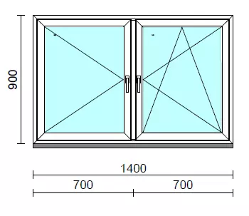 TO Ny-Bny ablak.  140x 90 cm (Rendelhető méretek: szélesség 135-144 cm, magasság 85-94 cm.)  New Balance 85 profilból