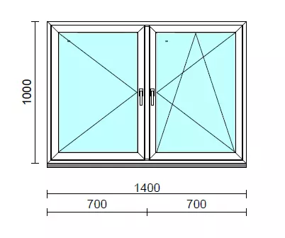 TO Ny-Bny ablak.  140x100 cm (Rendelhető méretek: szélesség 135-144 cm, magasság 95-104 cm.)  New Balance 85 profilból