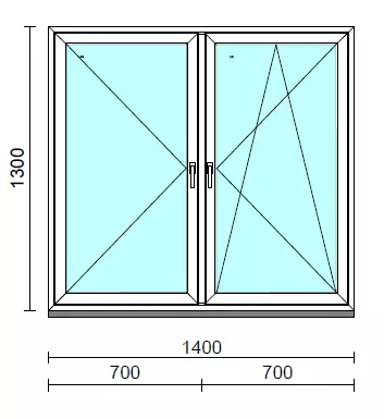 TO Ny-Bny ablak.  140x130 cm (Rendelhető méretek: szélesség 135-144 cm, magasság 125-134 cm.) Deluxe A85 profilból