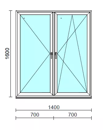TO Ny-Bny ablak.  140x160 cm (Rendelhető méretek: szélesség 135-144 cm, magasság 155-164 cm.) Deluxe A85 profilból