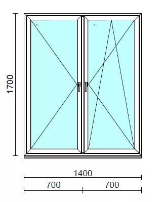 TO Ny-Bny ablak.  140x170 cm (Rendelhető méretek: szélesség 135-144 cm, magasság 165-174 cm.)  New Balance 85 profilból