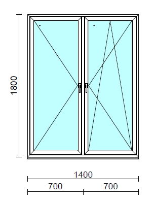 TO Ny-Bny ablak.  140x180 cm (Rendelhető méretek: szélesség 135-144 cm, magasság 175-184 cm.)  New Balance 85 profilból