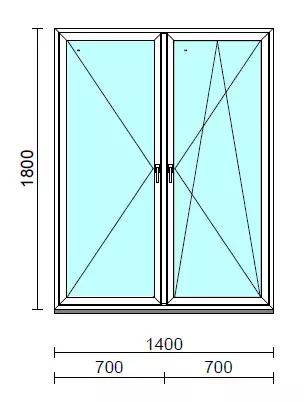 TO Ny-Bny ablak.  140x180 cm (Rendelhető méretek: szélesség 135-144 cm, magasság 175-184 cm.) Deluxe A85 profilból