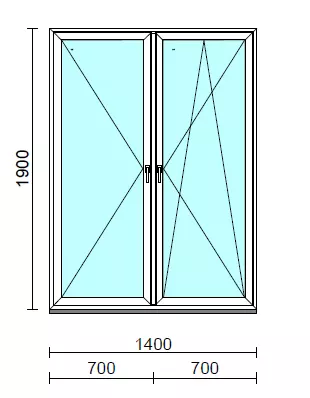 TO Ny-Bny ablak.  140x190 cm (Rendelhető méretek: szélesség 135-144 cm, magasság 185-190 cm.)  New Balance 85 profilból