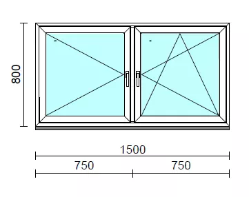 TO Ny-Bny ablak.  150x 80 cm (Rendelhető méretek: szélesség 145-154 cm, magasság 80-84 cm.)  New Balance 85 profilból