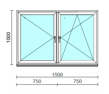 TO Ny-Bny ablak.  150x100 cm (Rendelhető méretek: szélesség 145-154 cm, magasság 95-104 cm.) Deluxe A85 profilból