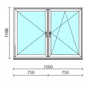 TO Ny-Bny ablak.  150x110 cm (Rendelhető méretek: szélesség 145-154 cm, magasság 105-114 cm.)  New Balance 85 profilból