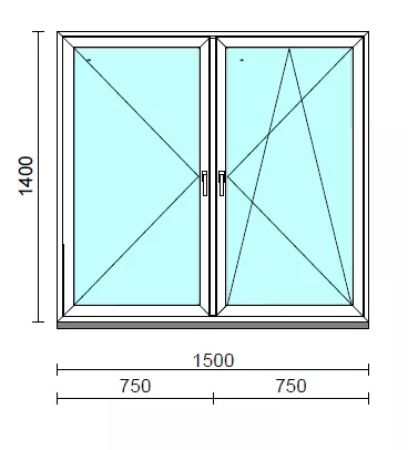 TO Ny-Bny ablak.  150x140 cm (Rendelhető méretek: szélesség 145-154 cm, magasság 135-144 cm.)  New Balance 85 profilból