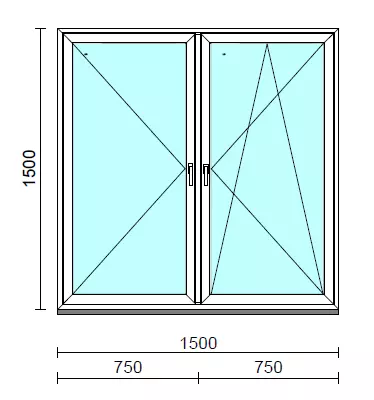 TO Ny-Bny ablak.  150x150 cm (Rendelhető méretek: szélesség 145-154 cm, magasság 145-154 cm.)  New Balance 85 profilból
