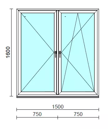 TO Ny-Bny ablak.  150x160 cm (Rendelhető méretek: szélesség 145-154 cm, magasság 155-164 cm.) Deluxe A85 profilból