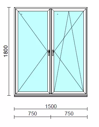 TO Ny-Bny ablak.  150x180 cm (Rendelhető méretek: szélesség 145-154 cm, magasság 175-184 cm.)  New Balance 85 profilból