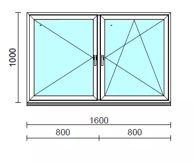 TO Ny-Bny ablak.  160x100 cm (Rendelhető méretek: szélesség 155-164 cm, magasság 95-104 cm.)  New Balance 85 profilból