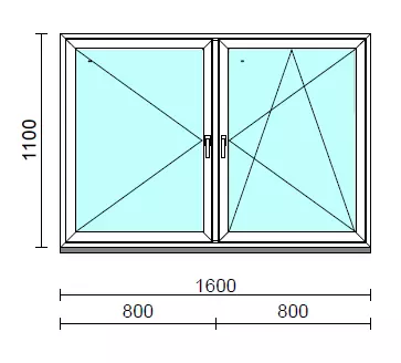 TO Ny-Bny ablak.  160x110 cm (Rendelhető méretek: szélesség 155-164 cm, magasság 105-114 cm.) Deluxe A85 profilból