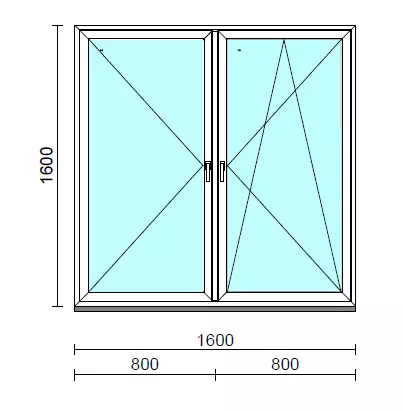 TO Ny-Bny ablak.  160x160 cm (Rendelhető méretek: szélesség 155-164 cm, magasság 155-164 cm.)  New Balance 85 profilból