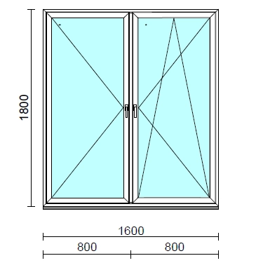 TO Ny-Bny ablak.  160x180 cm (Rendelhető méretek: szélesség 155-164 cm, magasság 175-184 cm.)  New Balance 85 profilból