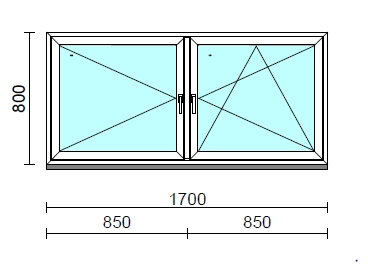 TO Ny-Bny ablak.  170x 80 cm (Rendelhető méretek: szélesség 165-174 cm, magasság 80-84 cm.)  New Balance 85 profilból