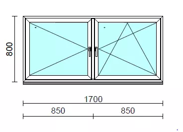 TO Ny-Bny ablak.  170x 80 cm (Rendelhető méretek: szélesség 165-174 cm, magasság 80-84 cm.) Deluxe A85 profilból