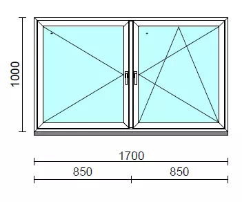 TO Ny-Bny ablak.  170x100 cm (Rendelhető méretek: szélesség 165-174 cm, magasság 95-104 cm.)  New Balance 85 profilból