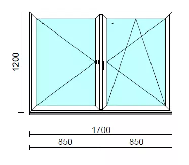 TO Ny-Bny ablak.  170x120 cm (Rendelhető méretek: szélesség 165-174 cm, magasság 115-124 cm.) Deluxe A85 profilból