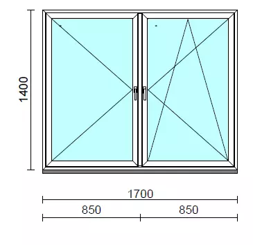 TO Ny-Bny ablak.  170x140 cm (Rendelhető méretek: szélesség 165-174 cm, magasság 135-144 cm.)  New Balance 85 profilból