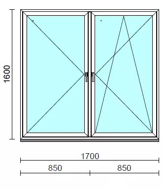 TO Ny-Bny ablak.  170x160 cm (Rendelhető méretek: szélesség 165-174 cm, magasság 155-164 cm.) Deluxe A85 profilból