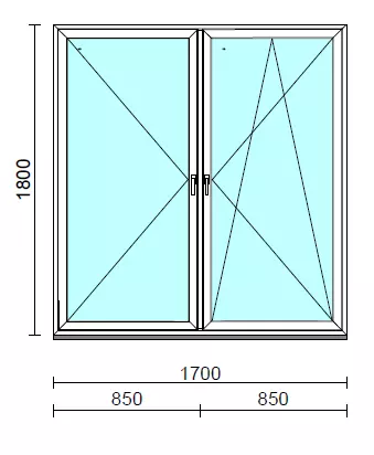 TO Ny-Bny ablak.  170x180 cm (Rendelhető méretek: szélesség 165-174 cm, magasság 175-184 cm.) Deluxe A85 profilból