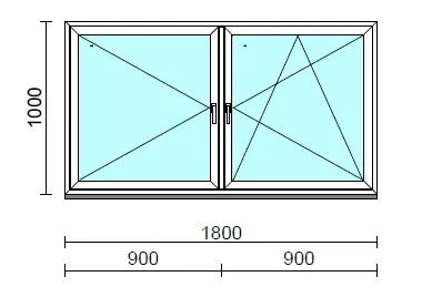 TO Ny-Bny ablak.  180x100 cm (Rendelhető méretek: szélesség 175-180 cm, magasság 95-104 cm.)  New Balance 85 profilból