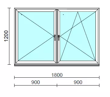 TO Ny-Bny ablak.  180x120 cm (Rendelhető méretek: szélesség 175-180 cm, magasság 115-124 cm.) Deluxe A85 profilból