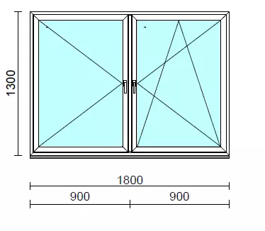 TO Ny-Bny ablak.  180x130 cm (Rendelhető méretek: szélesség 175-180 cm, magasság 125-134 cm.) Deluxe A85 profilból